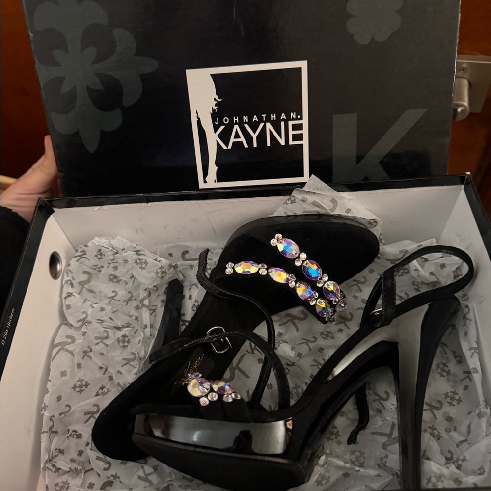 Johnathan Kayne Black Heels with Embellishments